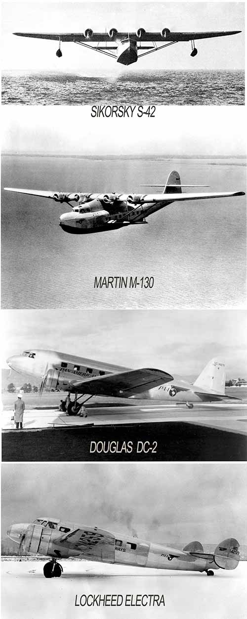 1935 Pan Am's  anticipated aircraft deliveries - flying boats and land planes