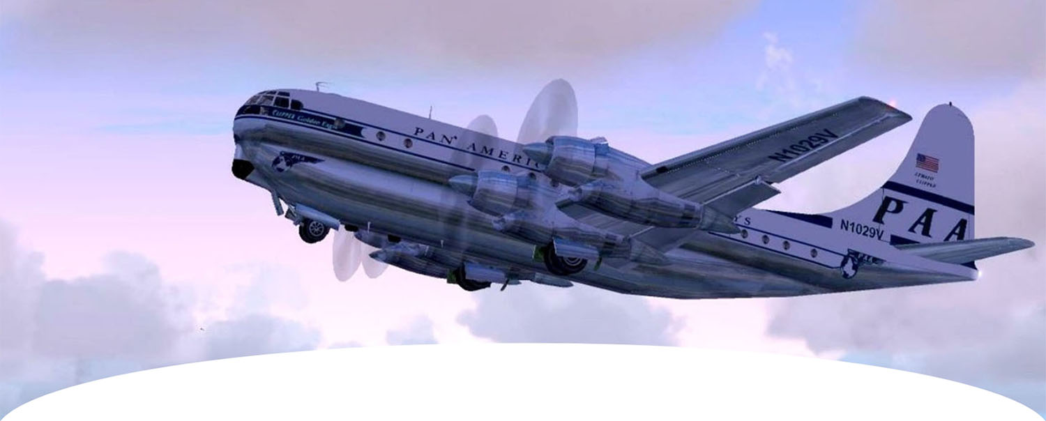 POST WAR Pan Am Boeing 377 Stratocruiser in flight