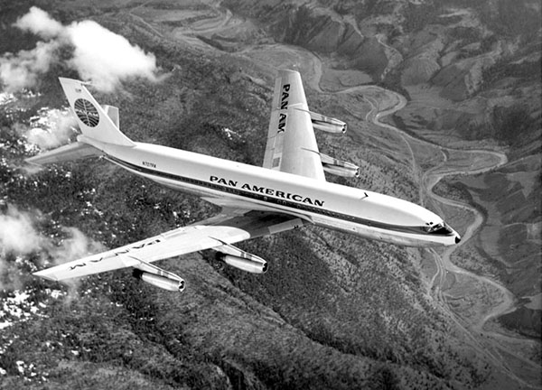 Pan Am Boeing 707-121 in flight