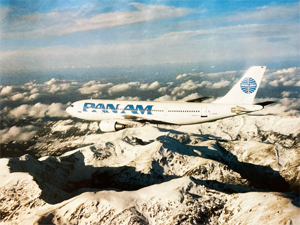 Pan Am Airbus 300 over the Alps