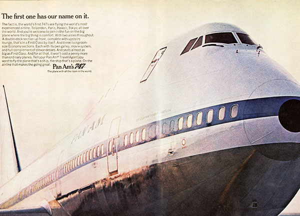 Pan Am 747 Ad: "The first one has our name on it"