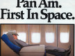 Pan Am Ad promoting comfortable seating: Pan Am First in Space