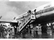 American soldiers arriving in Saigon, Vietnam on a Pan Am Douglas DC6