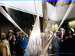 Group photo and Lippold sculpture, at Pan Am plaque dedication, Pan Am Building 